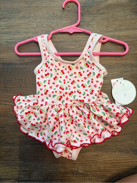 Edgehill Collection Other - Girls Pink cherry Ruffle One-Piece Swimsuit